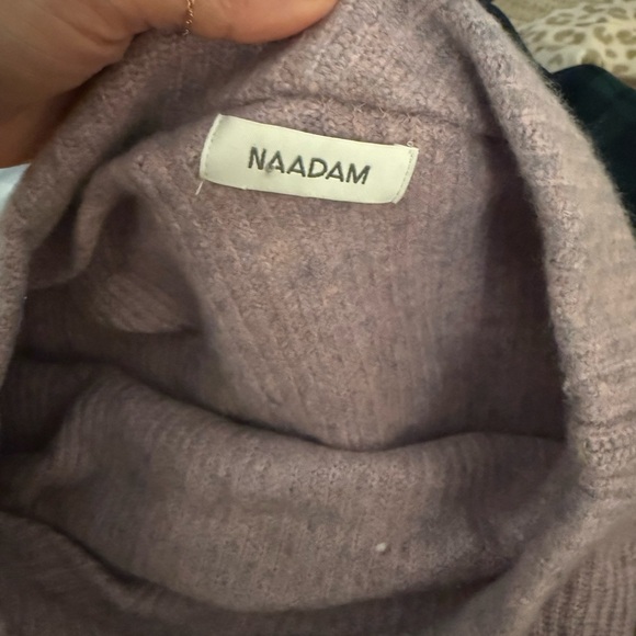 $375 NAADAM Lilac Off-Shoulder Sweater - Picture 8 of 8